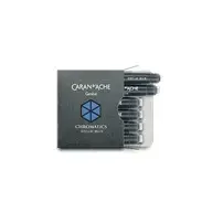 Ink cartridges Caran d'Arche CHROMATICS Blue for fountain pen, pack of 6, black package, Swiss