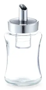Sugar dispenser ZELLER 19632 — 210 ml glass and plastic, chrome top, 70×70×115 mm