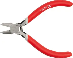 Diagonal pliers YATO YT-1953, chromium-vanadium steel, 100 mm, red handles