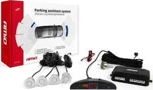 Parking sensors set Amio AMI-01564 — 4 LED reversing sensors, silver