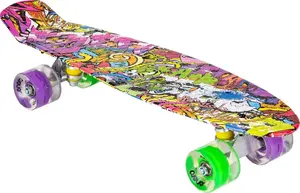 Skatebordes Enero 22" plastmasas dēlis ar grafiti — kompakts kruīzers bērniem un pusaudžiem