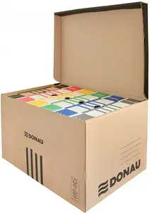 Archive Box Donau archival storage box brown, reinforced upper collection, model 7665301FSC-02