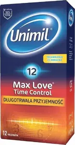 Prezervatīvi unimil Max Love Time Control, lateksa, ar lubrikantu, 12 gab.