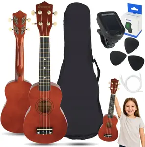 Soprano ukulele LUNA GUITARS SUPRIMO UK21 SET DW 21" dark finish, starter set