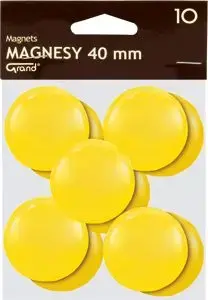 Magnēti diski 40 mm dzeltenie, iepakojumā 10 gab., kw trade