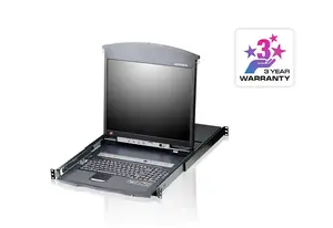 KVM-коммутатор ATEN 8-портовый 17" LCD Dual Rail — 8 портов, 17" (43,2 см) ЖК-дисплей, USB/PS/2 клавиатура и мышь, VGA