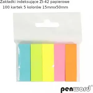 Paper index tabs Penword ZI-42 100 sheets, 5 colors, 15×50 mm