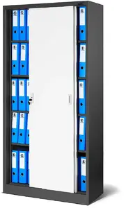 Filing cabinet sliding-door metal cabinet KUBA 900×1850×400 mm anthracite-white - Diablo Chairs