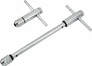 Threading Tap Wrench AWTools AW20306 for M5–M12 taps, 100 mm clamping T-handle with ratchet