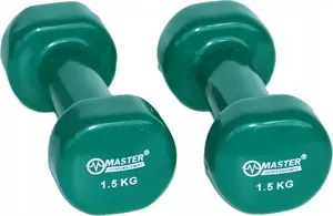 Пара гантелей Master 1,5 кг каждая виниловое покрытие чугун