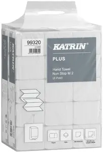 Paper towels Usorteret Plus 2-ply 203×240 mm white — box of 2400 sheets