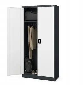 Storage cabinet Jan Nowak DAWID 900×1850×450 mm closed utility cabinet, anthracite-white