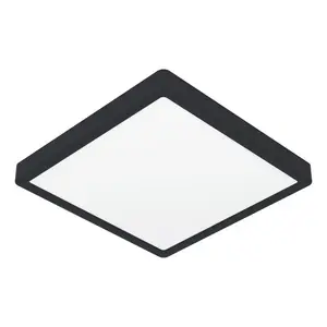 Встраиваемый потолочный светильник EGLO FUEVA 6-Z, LED, 2700–6500K, 390×390×25 мм, чёрный