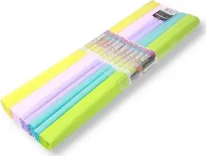 Crepe Paper Rolls Polsirhurt 50 x 200 cm, Pastel, 5 Colors, 10 pcs per Pack