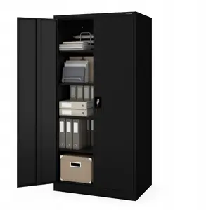 Metal storage cabinet Jan Nowak D600 900 x 1850 x 600 mm, black