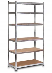 Storage Rack AWTools REGAŁ 6 Shelves 200×90×50 cm, Load Capacity 300 kg per shelf, 6.0 mm Press-Fit Quick Assembly