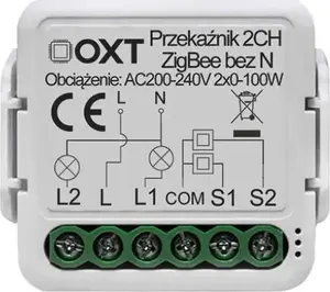 OXT Мини-релейный модуль 2 цепи без N ZigBee (TUYA) 058706