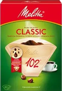 Paper Coffee Filters MELITTA Classic 102, pack of 80, cone-shaped size 102