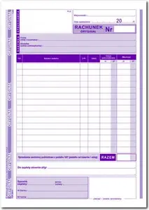 Invoice book (vertical) Michalczyk & Prokop M&P A5 1+1 copy, 80 sheets, for VAT-exempt
