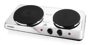 Countertop sealed-plate hob HYUNDAI EP 310 E — 47 cm, 2 cooking zones, 2.5 kW, rotary control