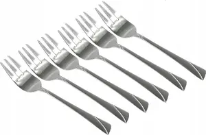 Cake Forks set by KingHoff KH-1532 — 6 polished stainless dessert forks