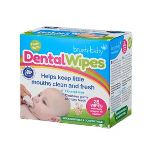 Dental baby wipe Brush-baby BRB242 — single sachet, for up to 16 months, unisex