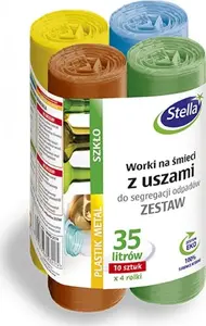 Atkritumu šķirošanas maisi Stella Worki z uszami STELLA komplekts 35 l, 4×10 gab., miks