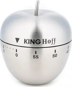 Mechanical Kitchen Timer KingHoff KH-3133, silver, up to 60 minutes, wind-up