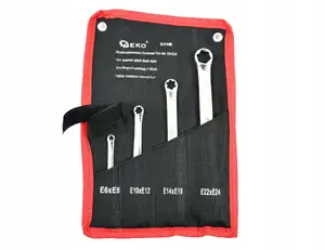 Socket wrenches ring‑Torx set GEKO 4 pcs E6–E24 polished
