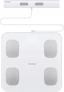 Напольные весы Klausberg KB-7853 — умные весы для тела с измерением жировой ткани, Bluetooth, белые