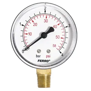 Pressure Gauge FERRO M6304R — 63 mm Dial, 1/4” Side Connection