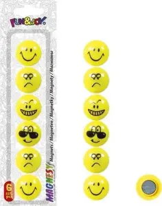 Magnets for whiteboards Titanum set 6 pcs Ø29 mm with emoticon designs