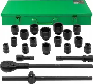 Impact socket set ROCKFORCE / WMC RF-6212-9MPB 21-piece 3/4" drive 12-point 17–50 mm
