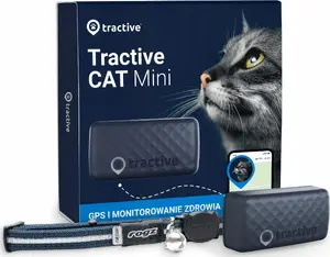 GPS izsekotājs kaķiem Tractive CAT Mini – tumši zils, tiešraides atrašanās vieta, viegls apkakles modulis