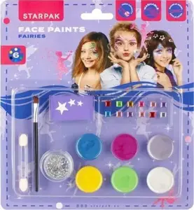 Face Paint Set STARPAK ET618303 — 6 Colors with Glitter, Decorations and Accessories