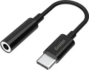 Adapter USB-C to 3.5mm Jack (Stereo) Genius ACC-C100, black, USB-C (male) to 3.5mm TRS (female)