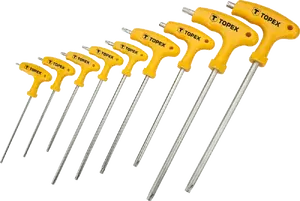 Hex key set Topex Torx T-type T10–T50 with hole, 9 pieces (MPN 35D968)