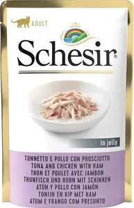 Wet cat food Schesir Adult Tuna with Chicken and Ham 85 g pouch