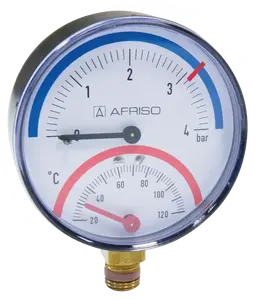 Pressure‑Temperature Gauge Afriso TERMOMANOM TM80-R 0.4 MPa / 20–120°C (MPN 63337)