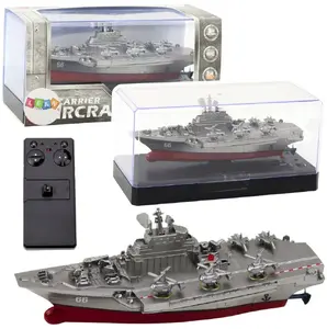 Radio-Controlled Military Boat LEANToys model 22940, silver, 15 cm