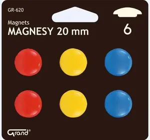 Magnets Grand Magnesy set of 6, 20 mm diameter, blister pack