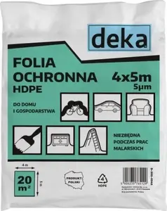 Protective painting foil Deka FOLIA OCHRONNA HDPE 4x5 m thickness 0.005 mm