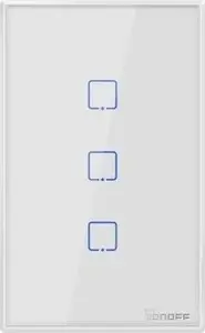 Wall switch Sonoff T2US3C 3-gang Wi‑Fi smart switch, US, white