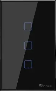 Wall smart switch Sonoff T3US3C 3-gang Wi‑Fi, US, black