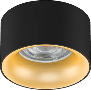 Recessed round spotlight MACLEAN MCE457, aluminum, GU5.3 lamp, 70×40 mm, black/gold