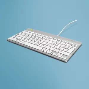 R-GO Tools R-Go Compact Break Ergonomic Keyboard with Break Software Wired USB QWERTY Portuguese Layout Scissor Switches White
