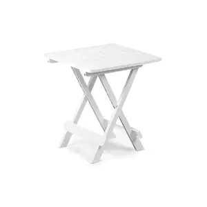 Outdoor side table KITI Ipae-Progarden Adige — polypropylene, white, square, 440×440 mm, height up to 500 mm