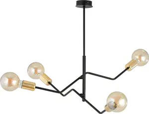 Подвесной светильник ORNO GIRO, макс. 4×60W E27, черно‑золотой