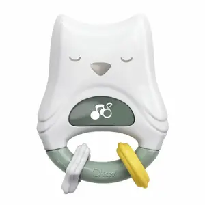 Погремушка Chicco Classic Day and Night Owl — детская игрушка, 0+ мес., зелёно‑белая‑жёлтая, 80 г