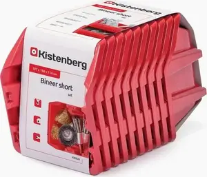 Prosperplast plastic storage bins KUWETY 10 BINEER SHORT set of 10, size 288×158×187 mm, red
